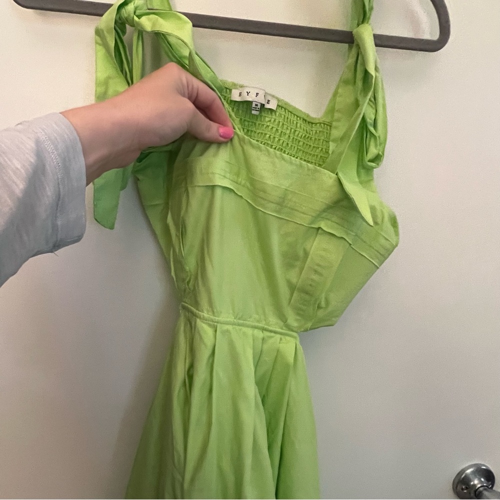 Lime Green Cut Out Midi Dress - Picture 8 of 10